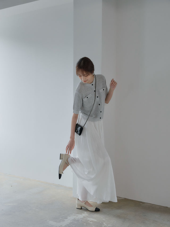 フロントポケットハーフスリーブカーディガン