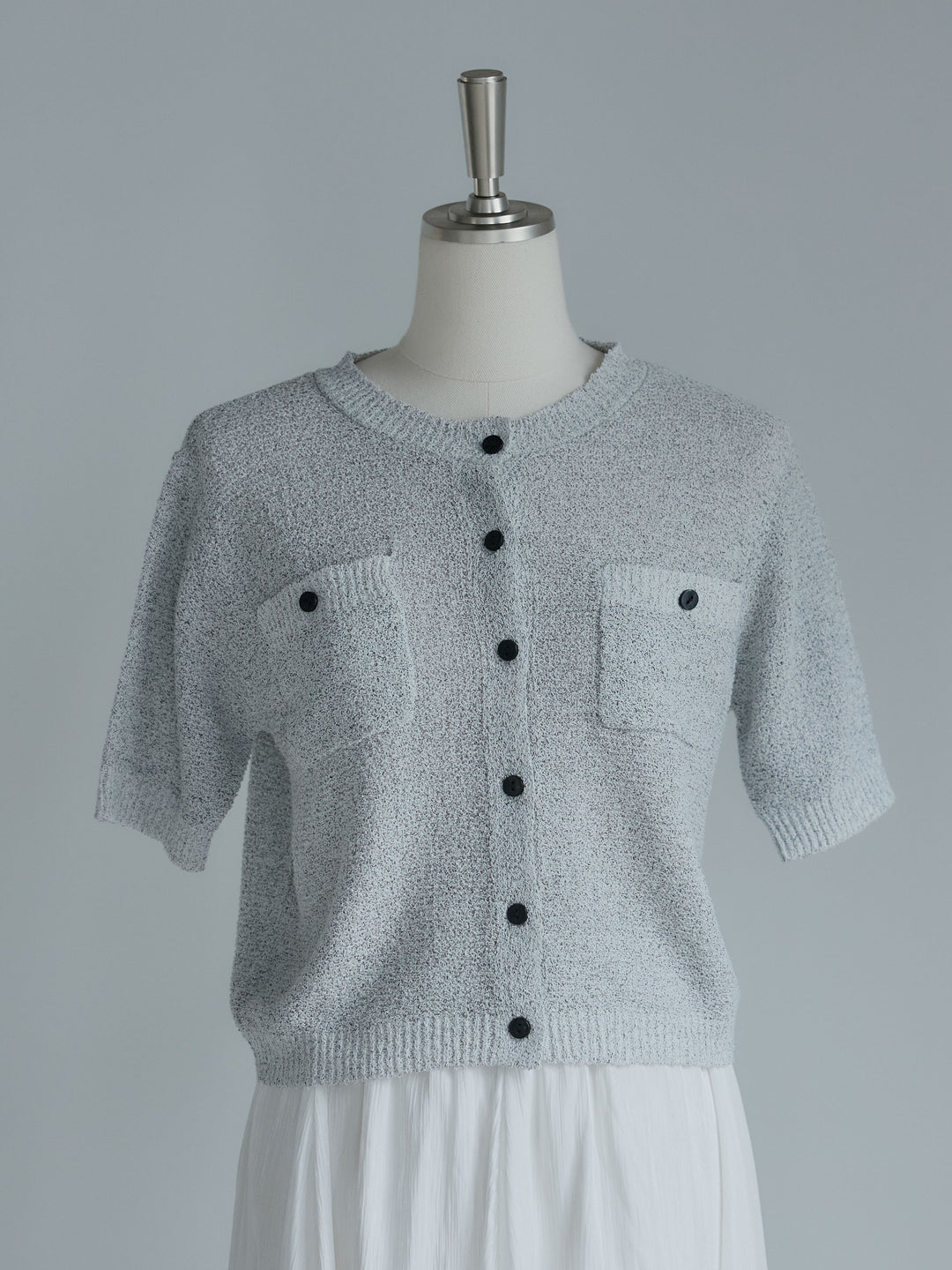 フロントポケットハーフスリーブカーディガン