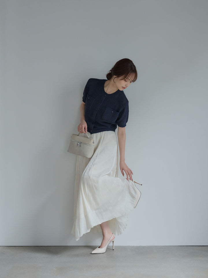 フロントポケットハーフスリーブカーディガン