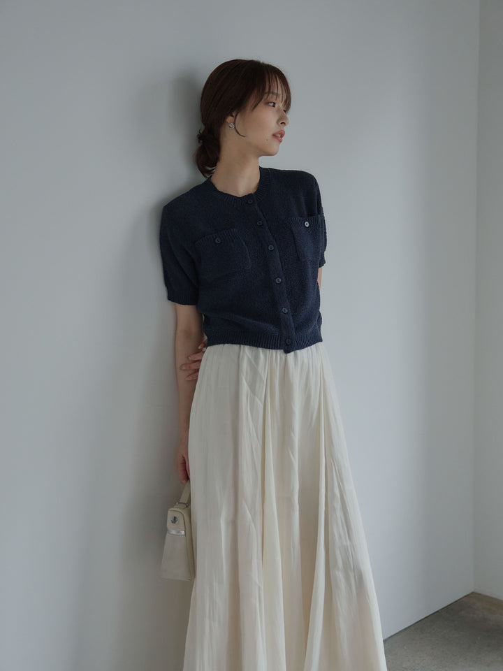 フロントポケットハーフスリーブカーディガン