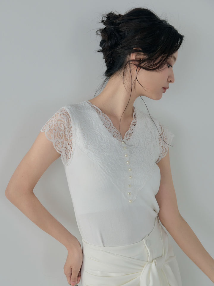 フロントラッフルリボンワイドパンツ