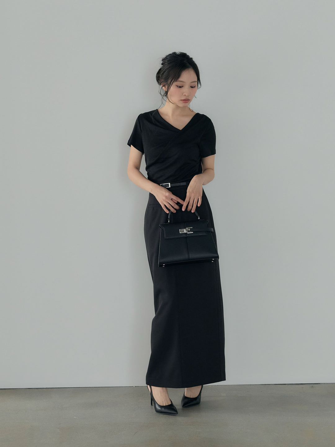 ドレープハーフスリーブカットソー