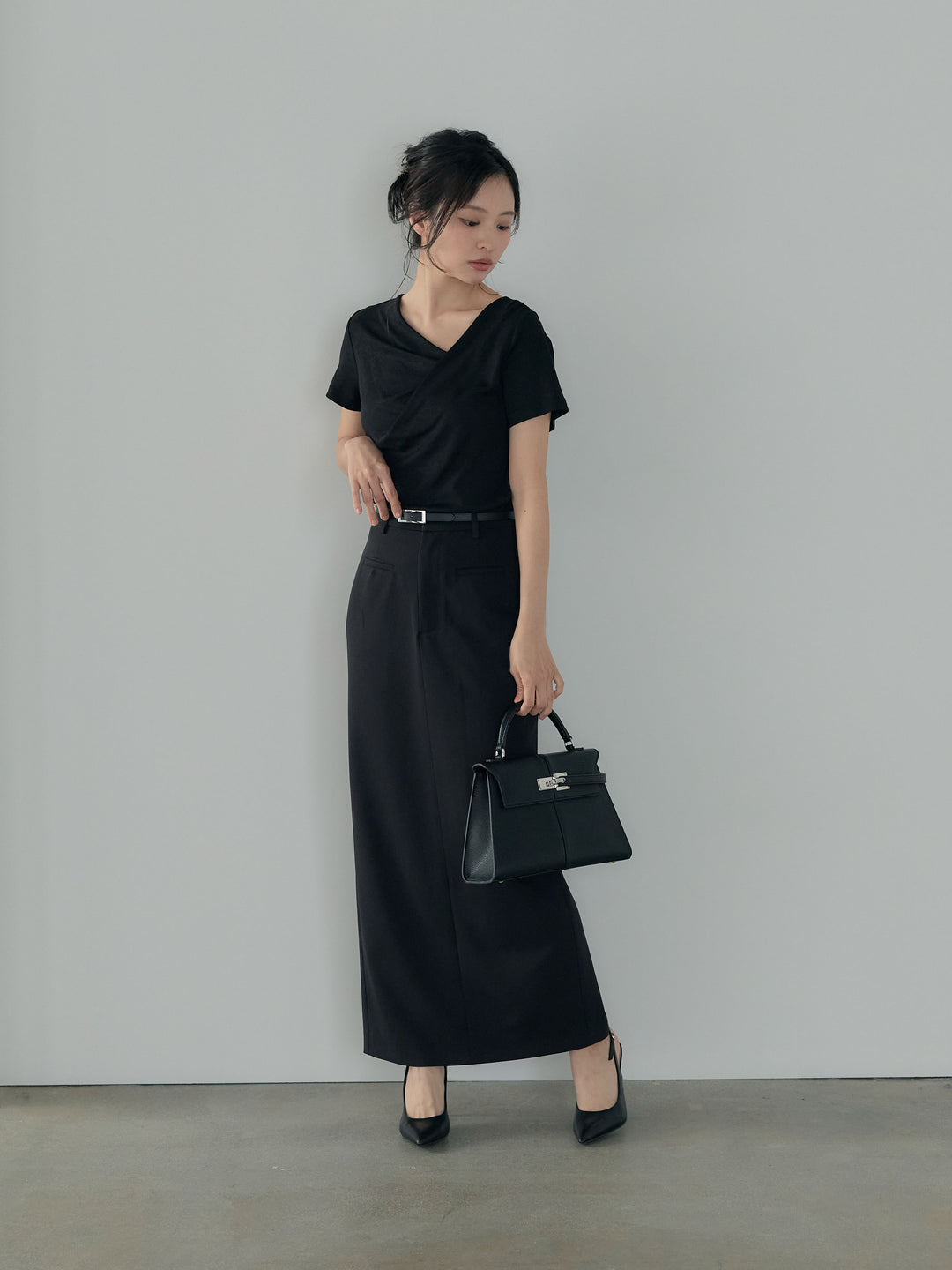 ドレープハーフスリーブカットソー