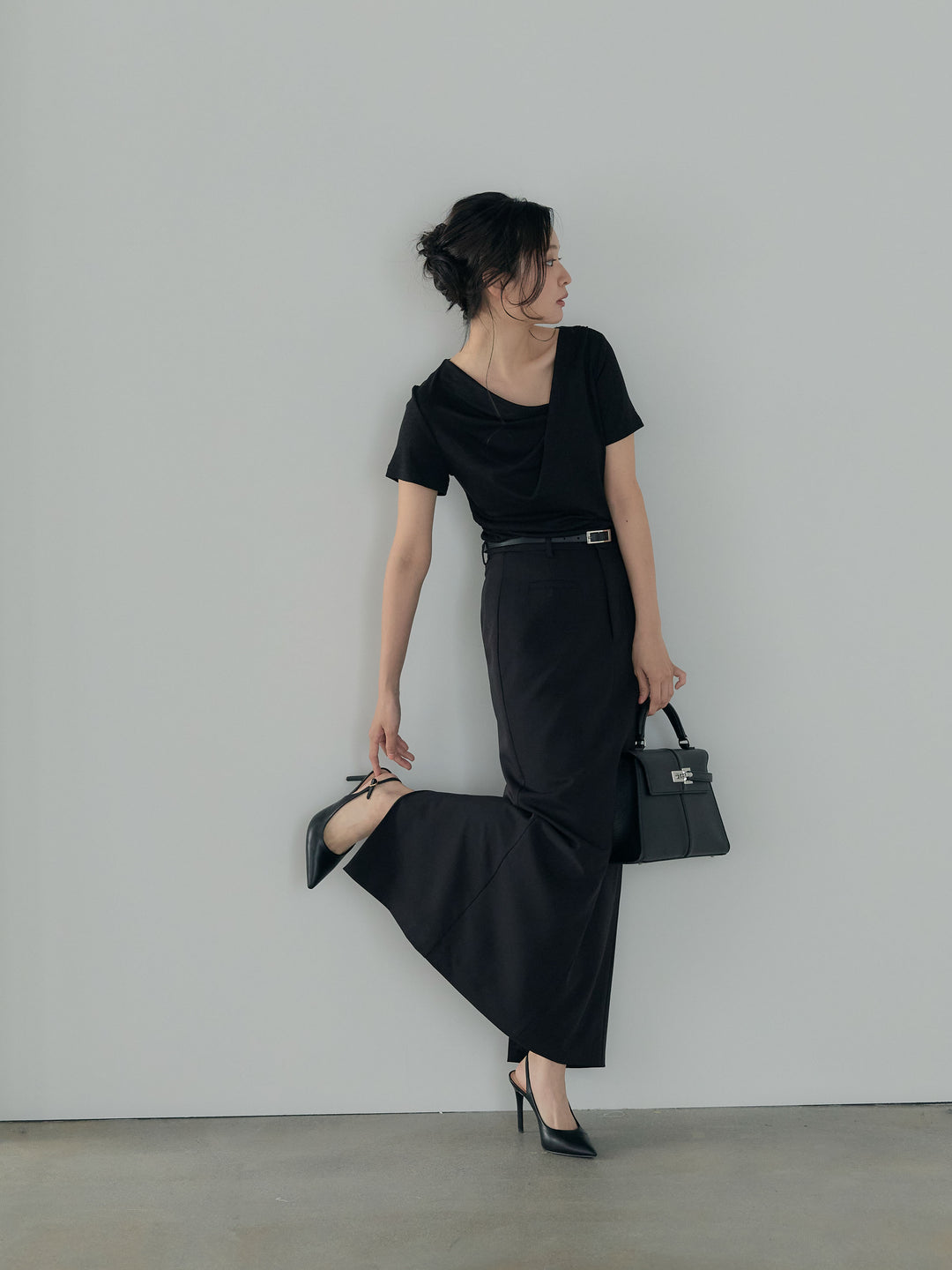 ドレープハーフスリーブカットソー