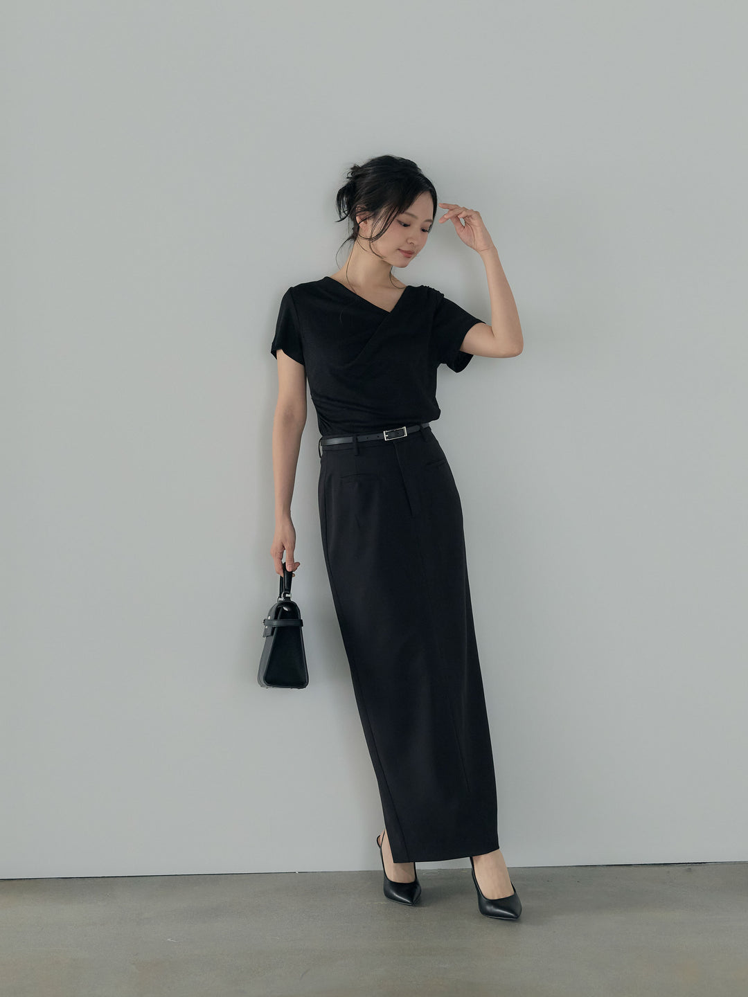 ドレープハーフスリーブカットソー