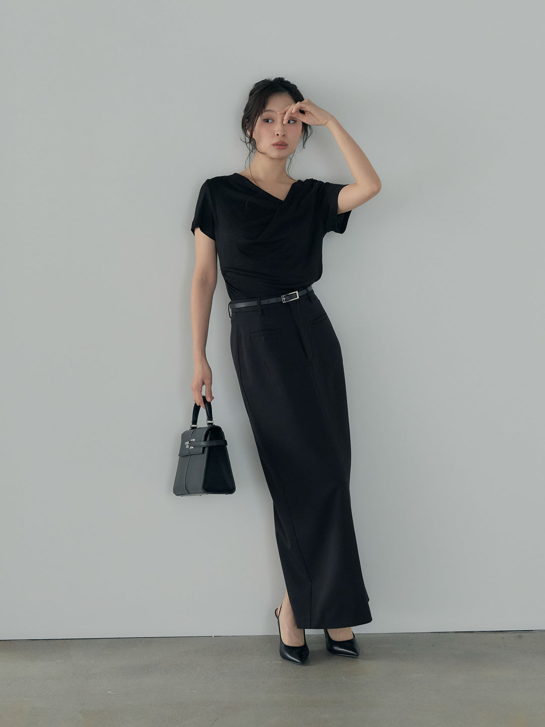 ドレープハーフスリーブカットソー