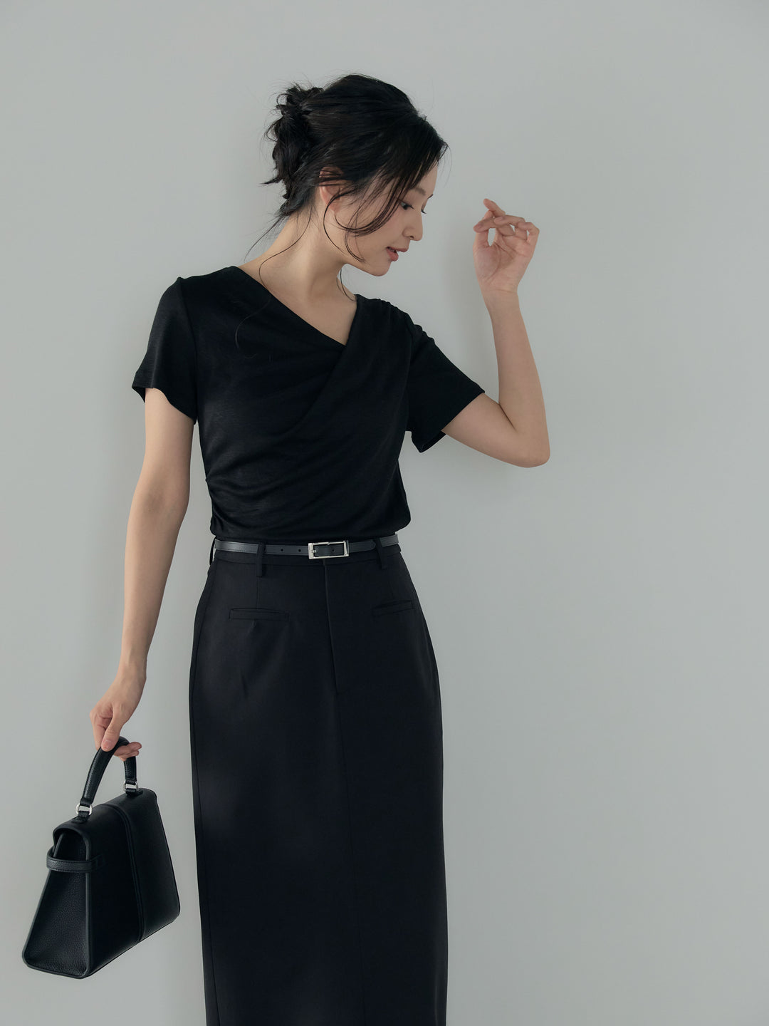 ドレープハーフスリーブカットソー