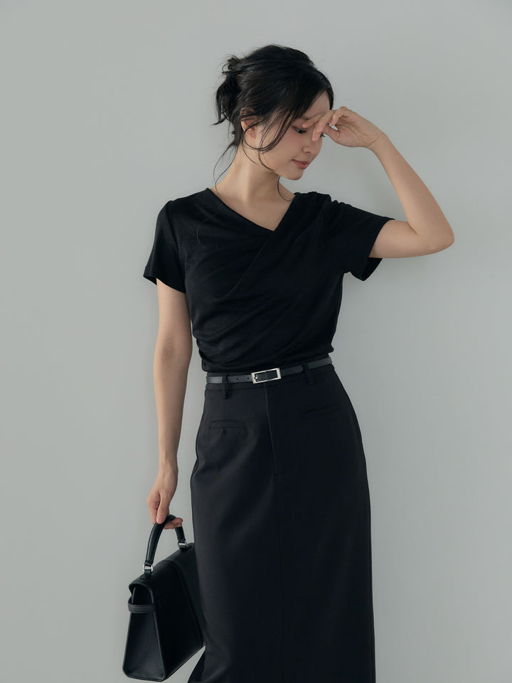 ドレープハーフスリーブカットソー