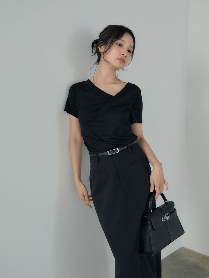 ドレープハーフスリーブカットソー