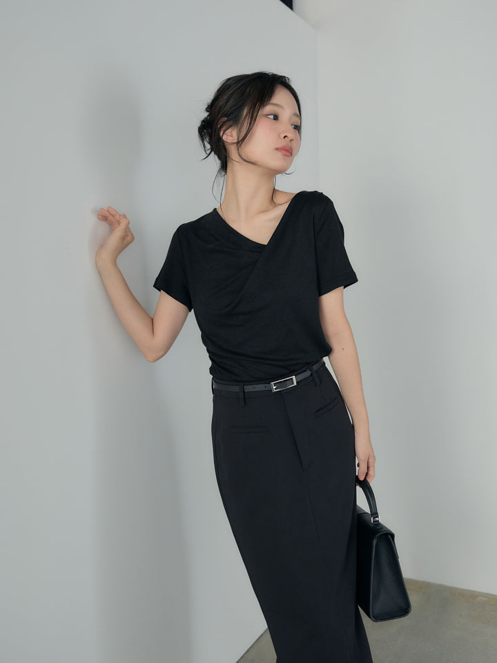 ドレープハーフスリーブカットソー