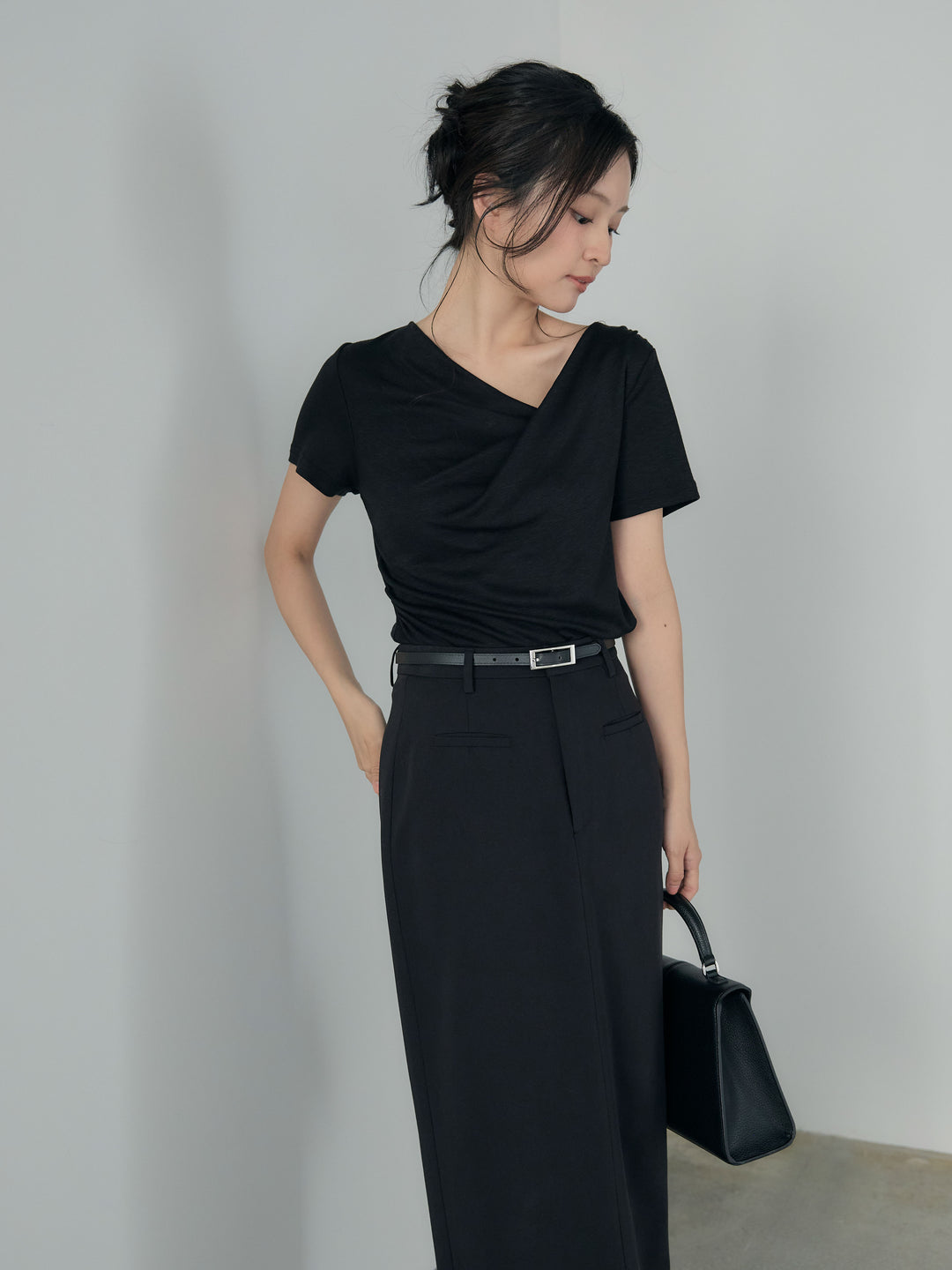 ドレープハーフスリーブカットソー