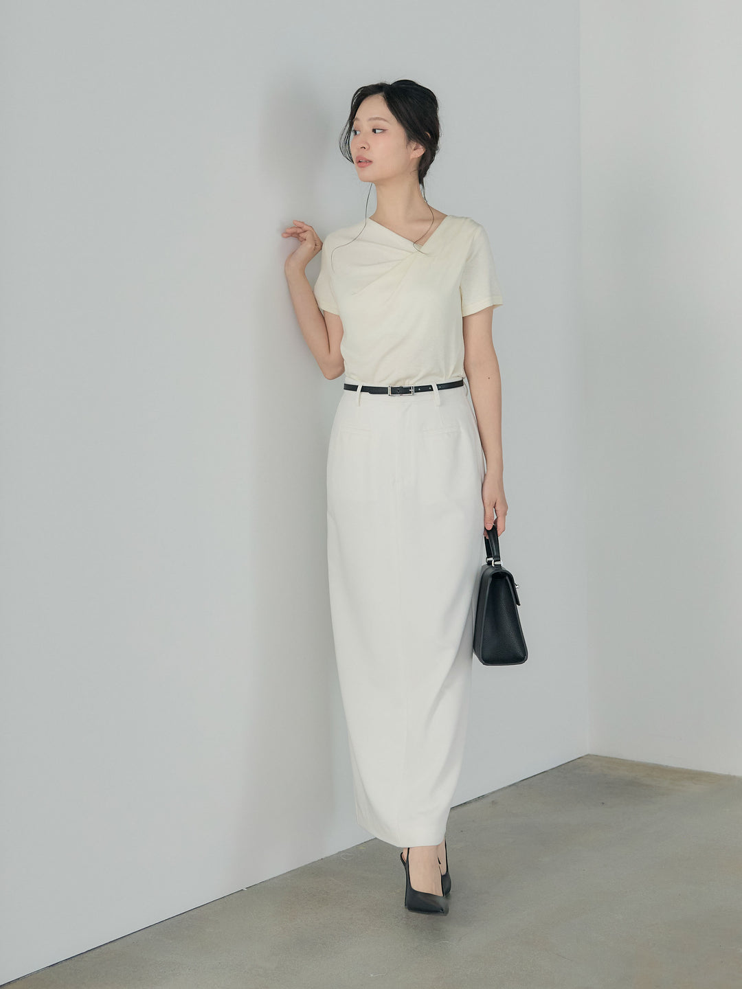 ドレープハーフスリーブカットソー