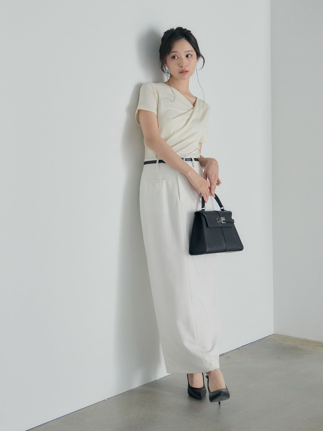 ドレープハーフスリーブカットソー