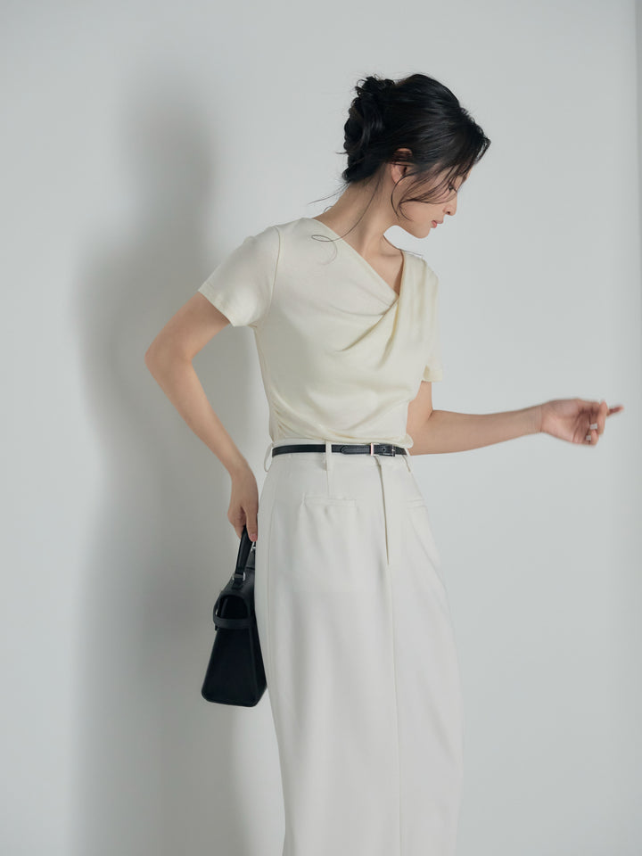 ドレープハーフスリーブカットソー