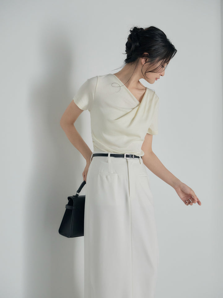 ドレープハーフスリーブカットソー