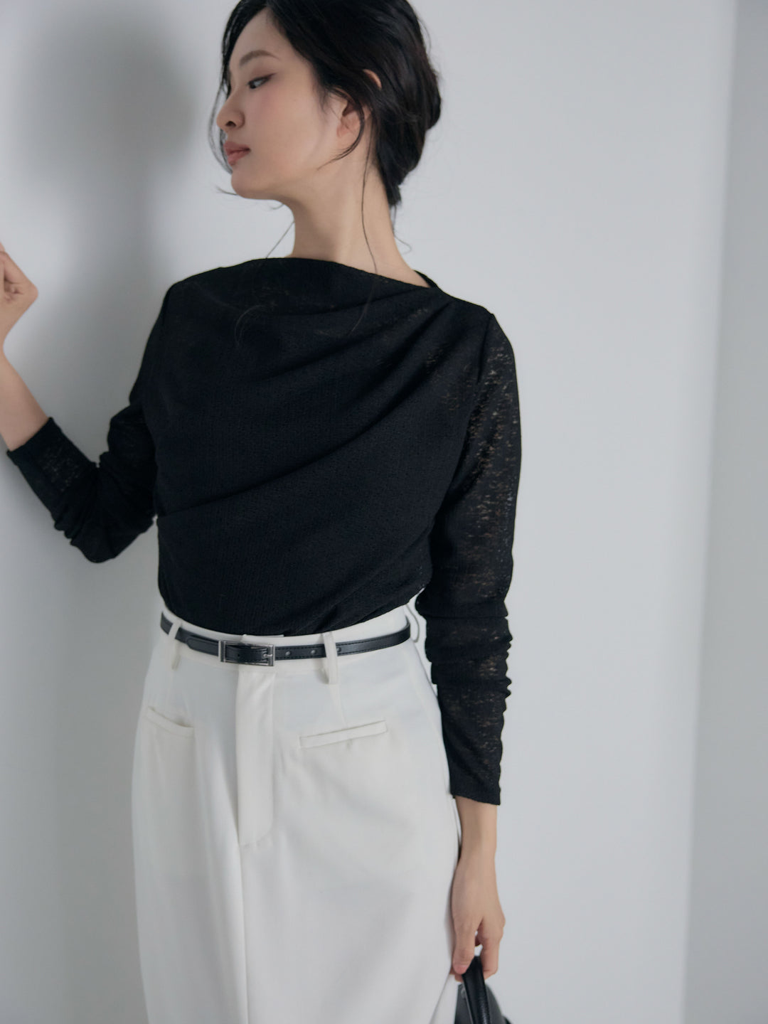 カットレースドレープトップス