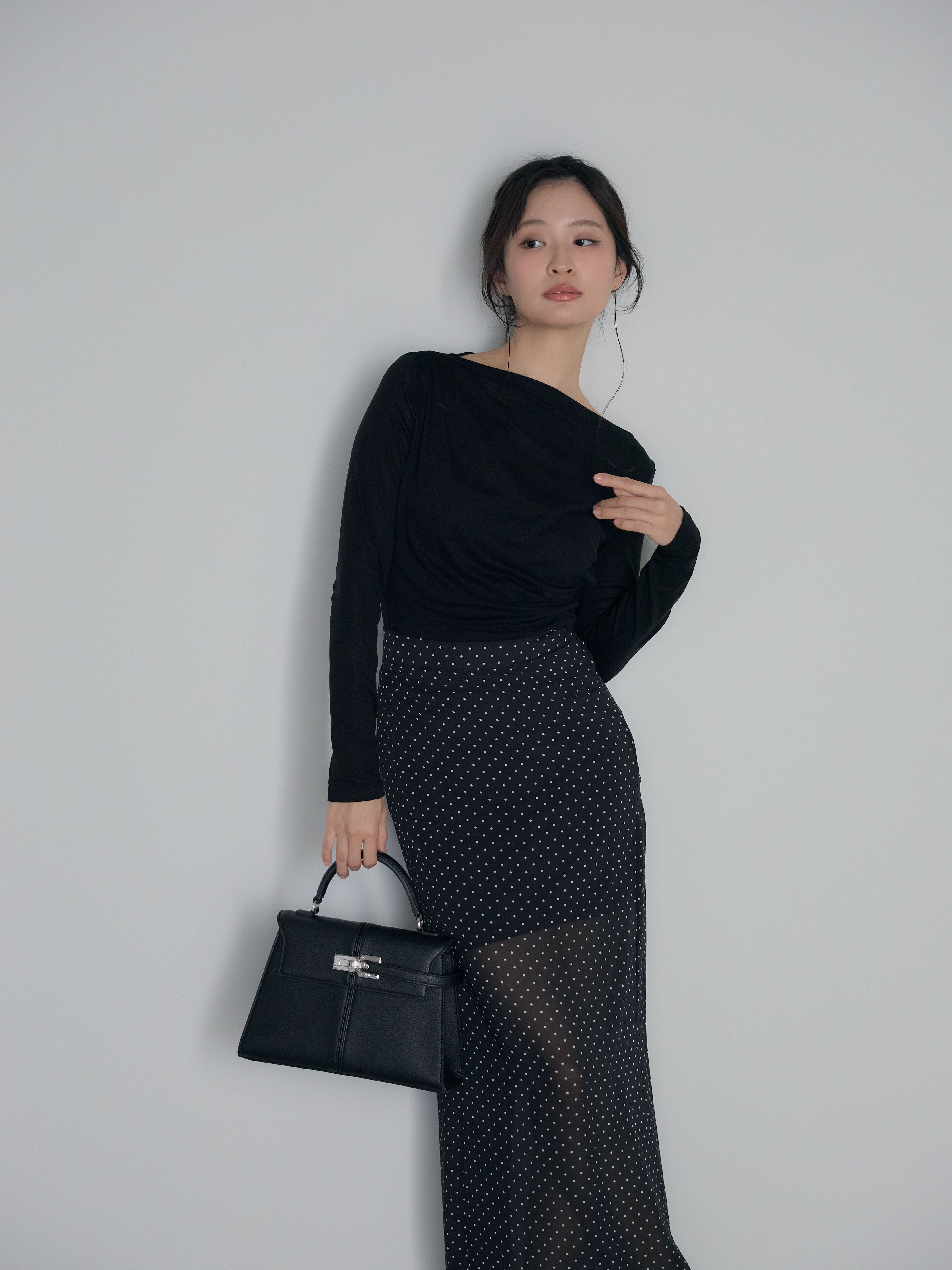 SET】メッシュドレープトップス+シアードットロングスカート(2set) – nairo