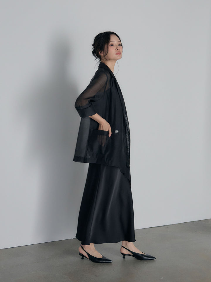 チュールレイヤードジャガードレースキャミソール