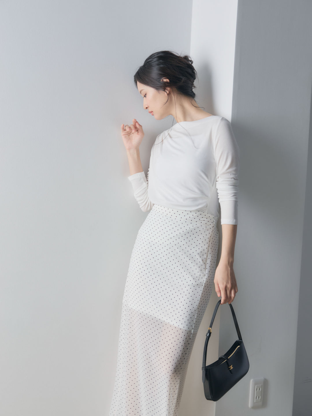 メッシュドレープトップス