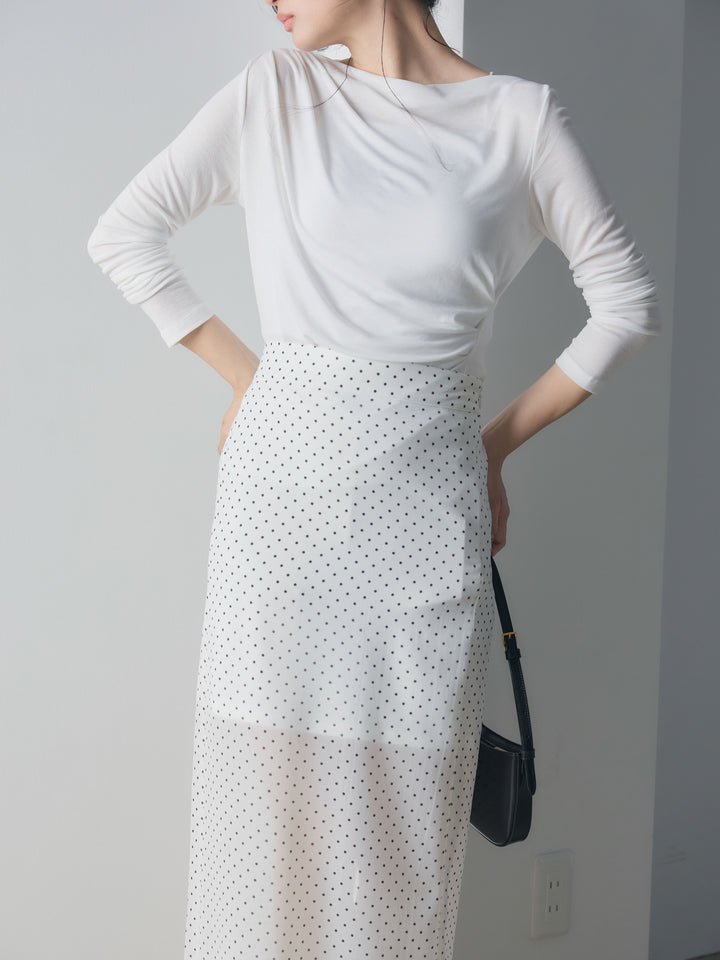 メッシュドレープトップス