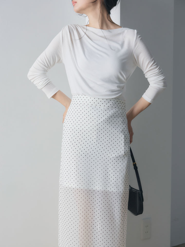 メッシュドレープトップス