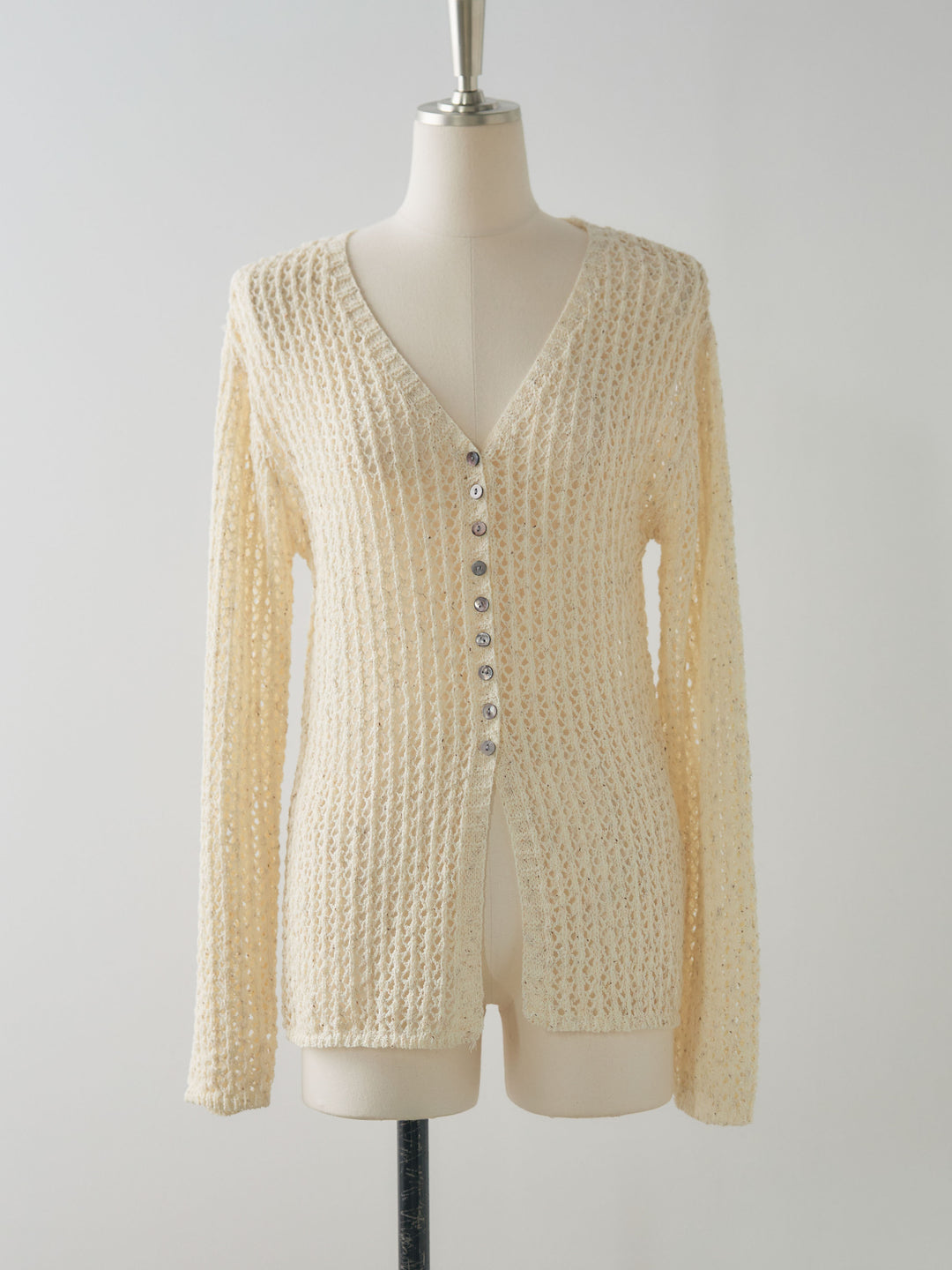 ネップメッシュVネックカーディガン