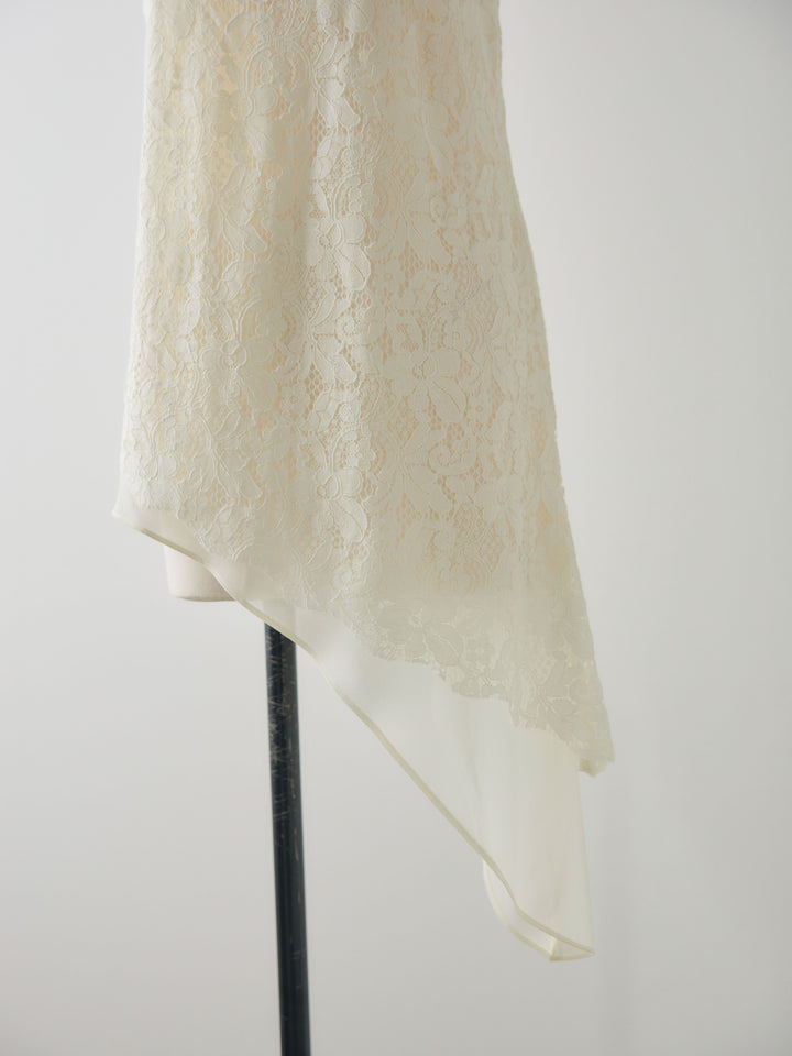 チュールレイヤードジャガードレースキャミソール