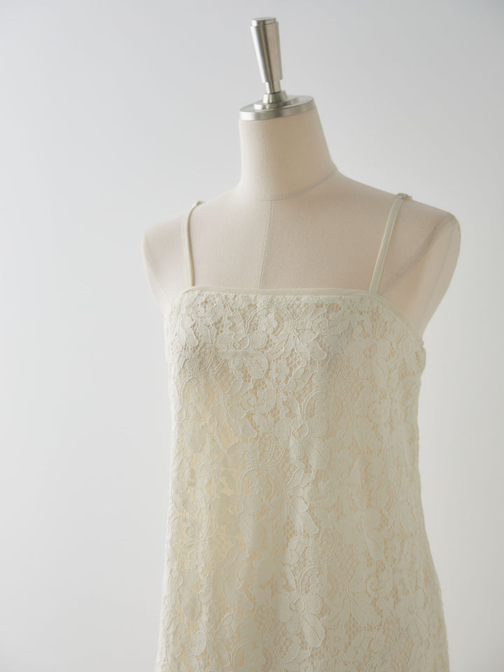 チュールレイヤードジャガードレースキャミソール