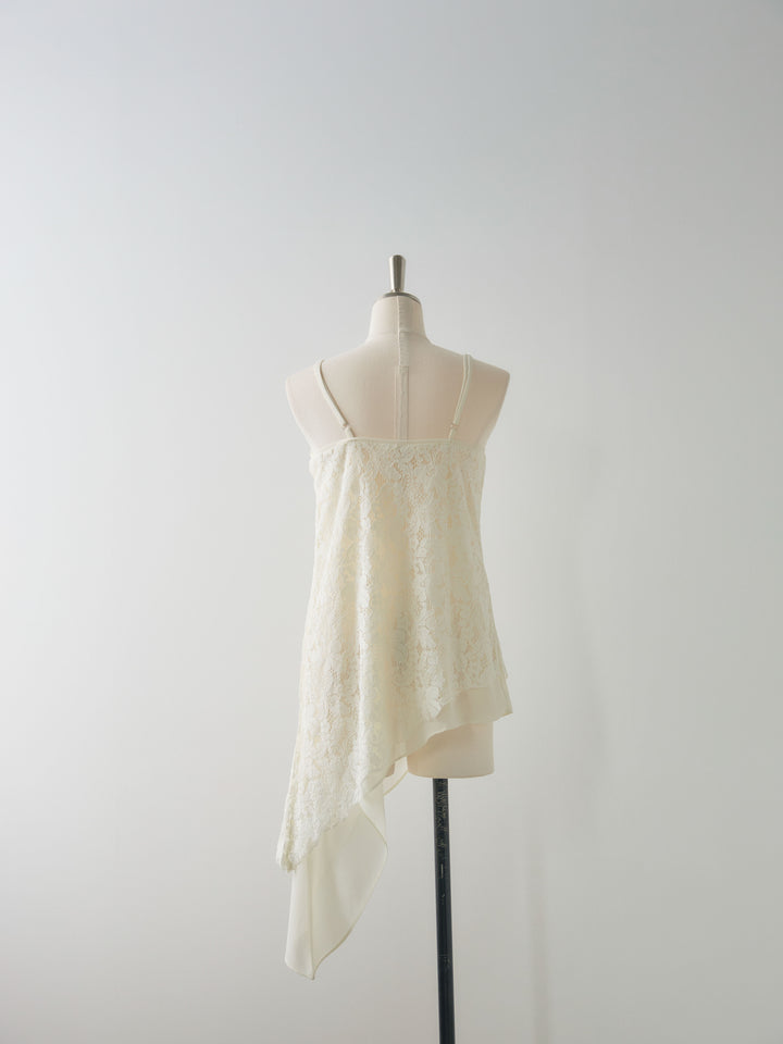 チュールレイヤードジャガードレースキャミソール
