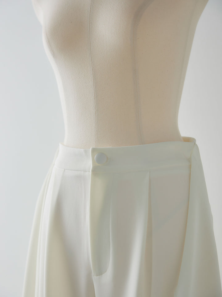 フロントラッフルリボンワイドパンツ