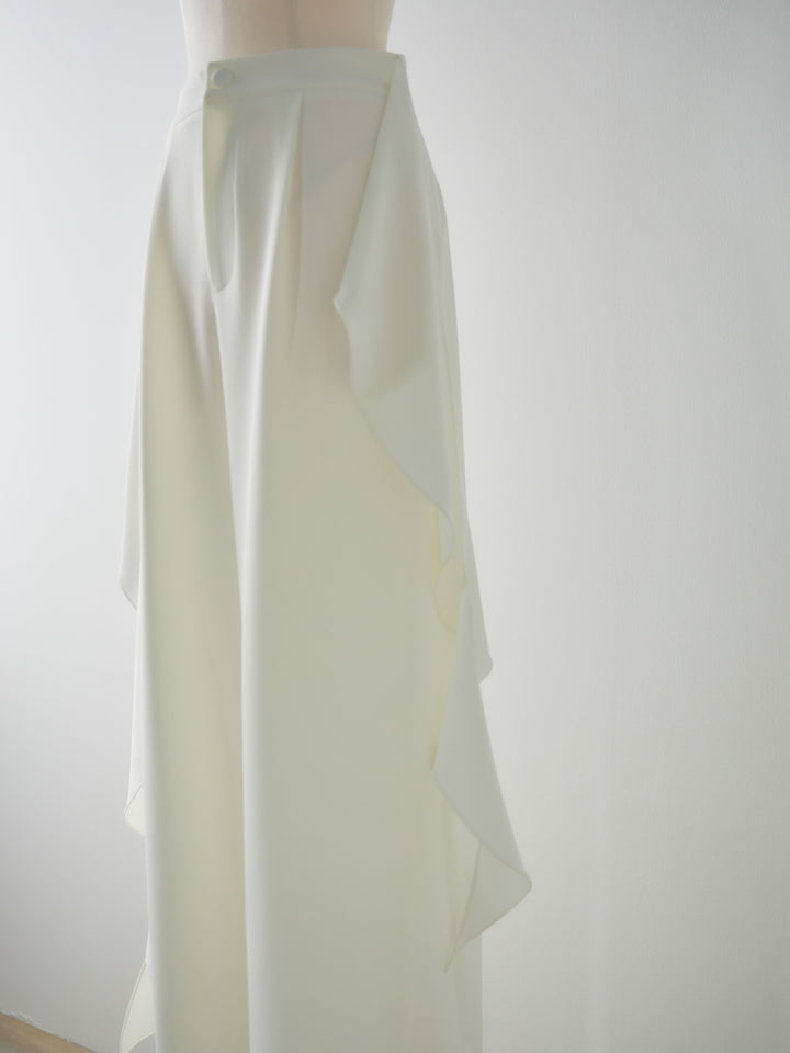 フロントラッフルリボンワイドパンツ