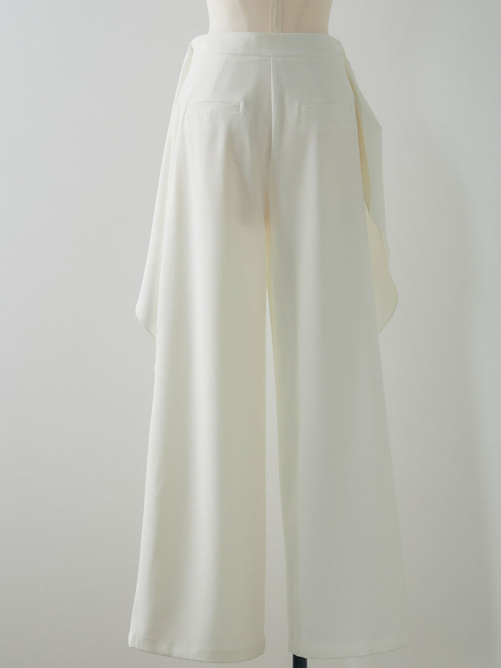 フロントラッフルリボンワイドパンツ