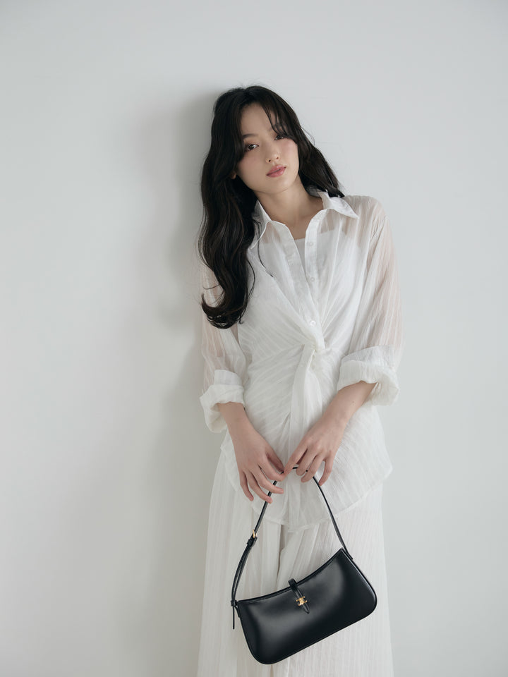 フロントツイストストライプシャツ&スカートSET UP