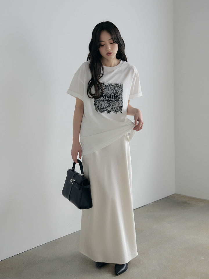 【cool touch】レースロゴ刺繍Tシャツ