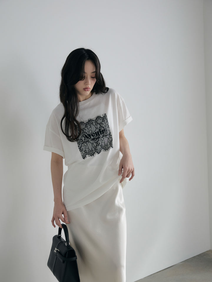 【cool touch】レースロゴ刺繍Tシャツ