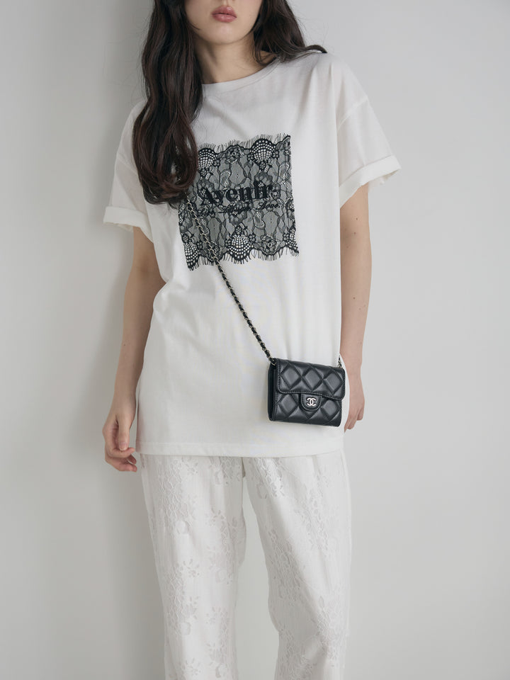 【cool touch】レースロゴ刺繍Tシャツ