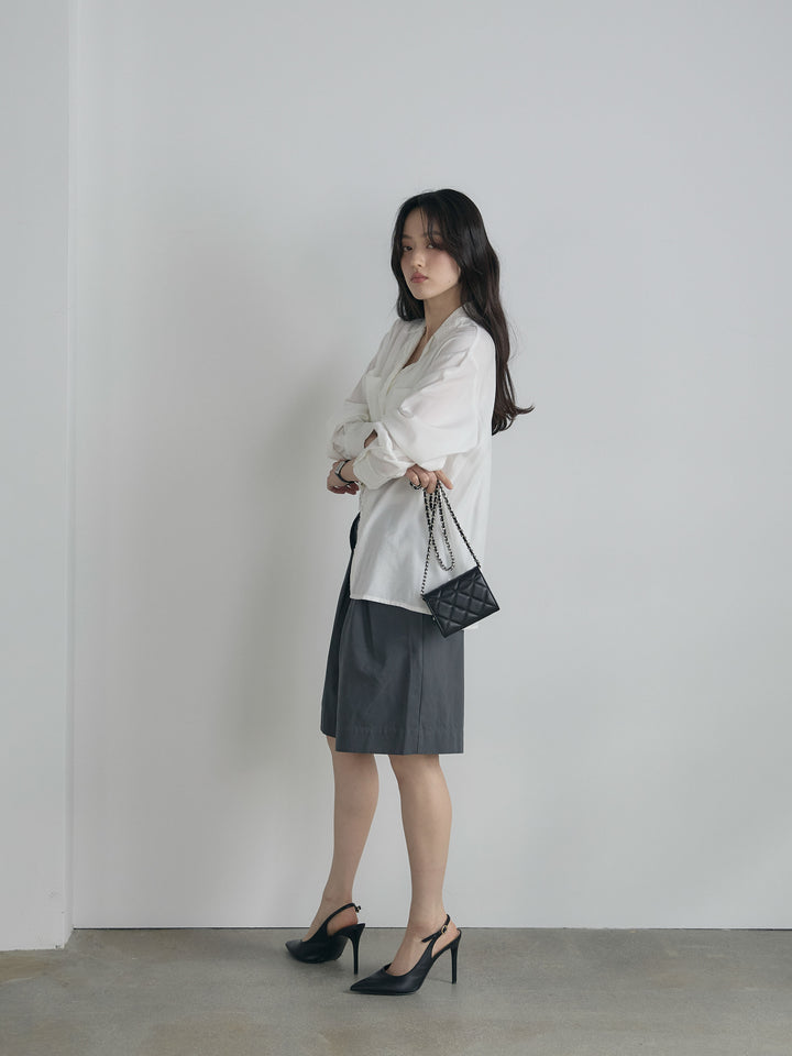 ベルトループコットンハーフパンツ(ベルト付き)