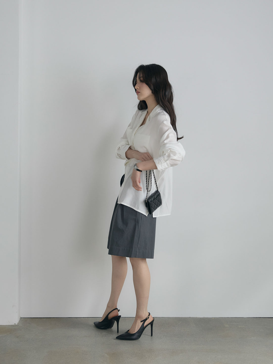 ベルトループコットンハーフパンツ(ベルト付き)