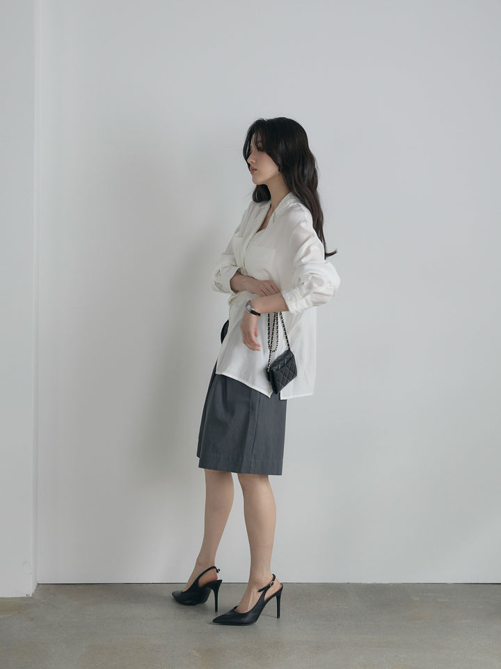 ベルトループコットンハーフパンツ(ベルト付き)