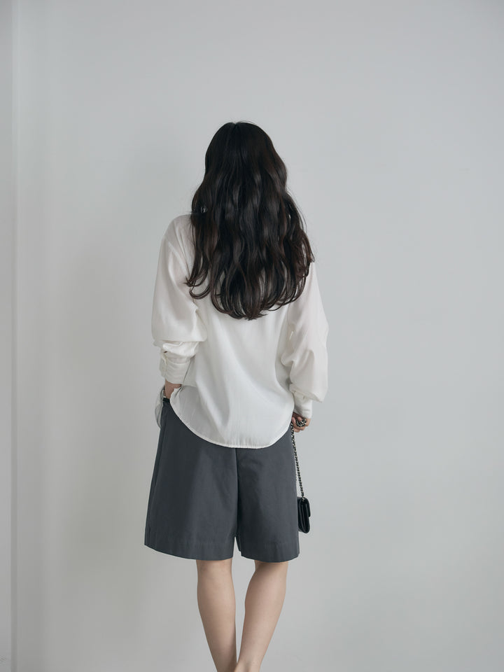 ベルトループコットンハーフパンツ(ベルト付き)