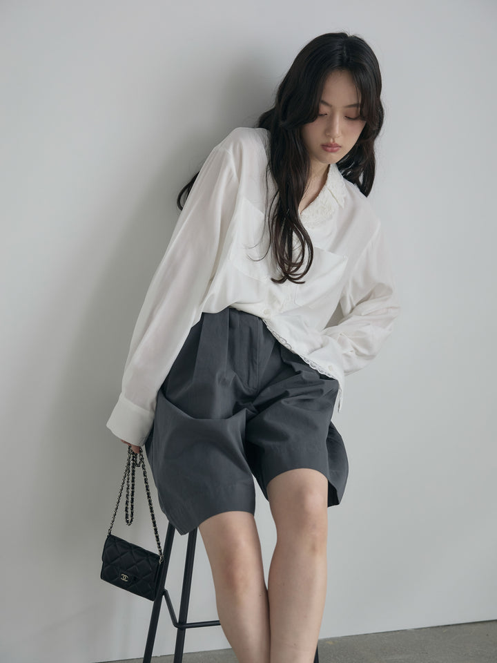 ベルトループコットンハーフパンツ(ベルト付き)