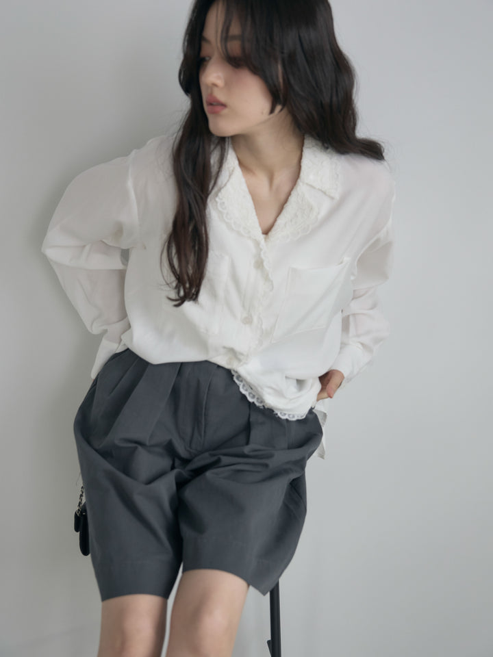 ベルトループコットンハーフパンツ(ベルト付き)