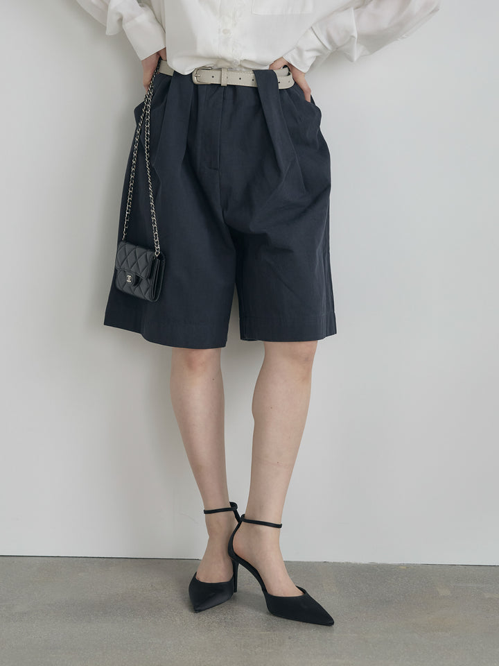 ベルトループコットンハーフパンツ(ベルト付き)