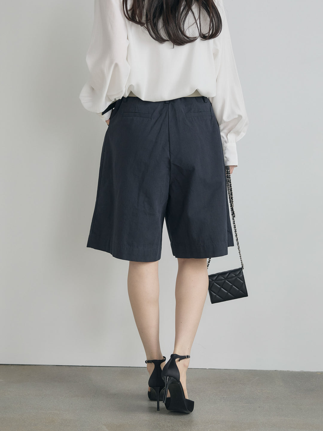 ベルトループコットンハーフパンツ(ベルト付き)