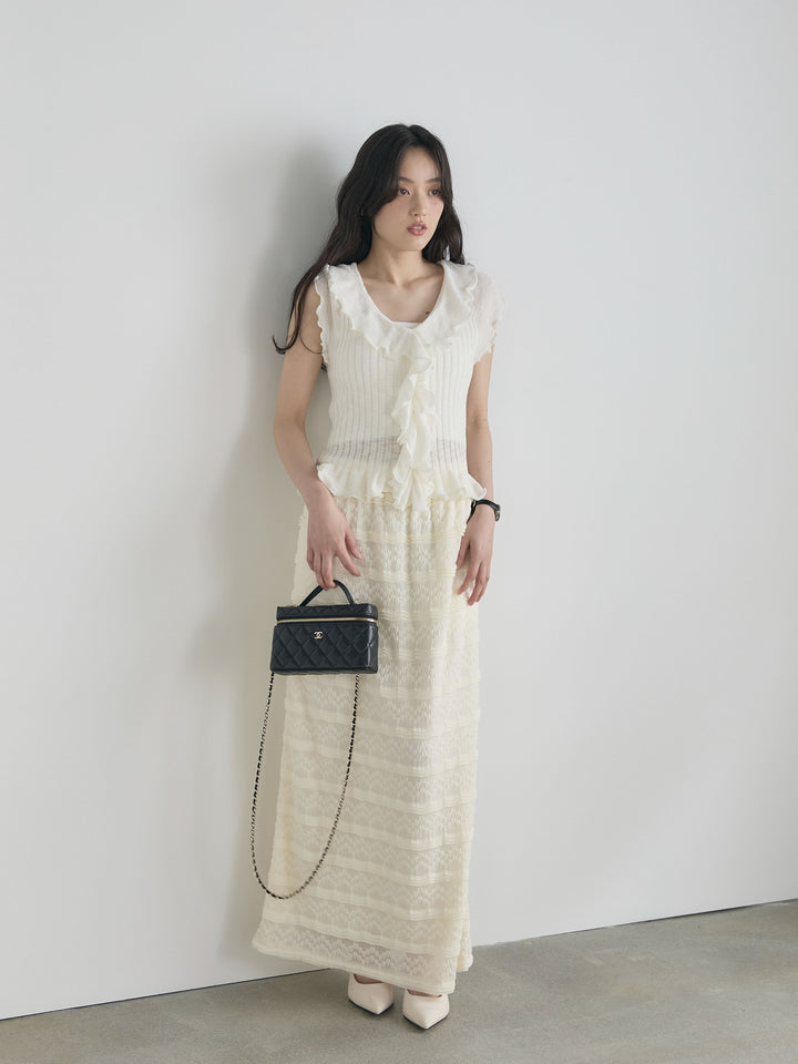 フレンチスリーブラッフルトップス