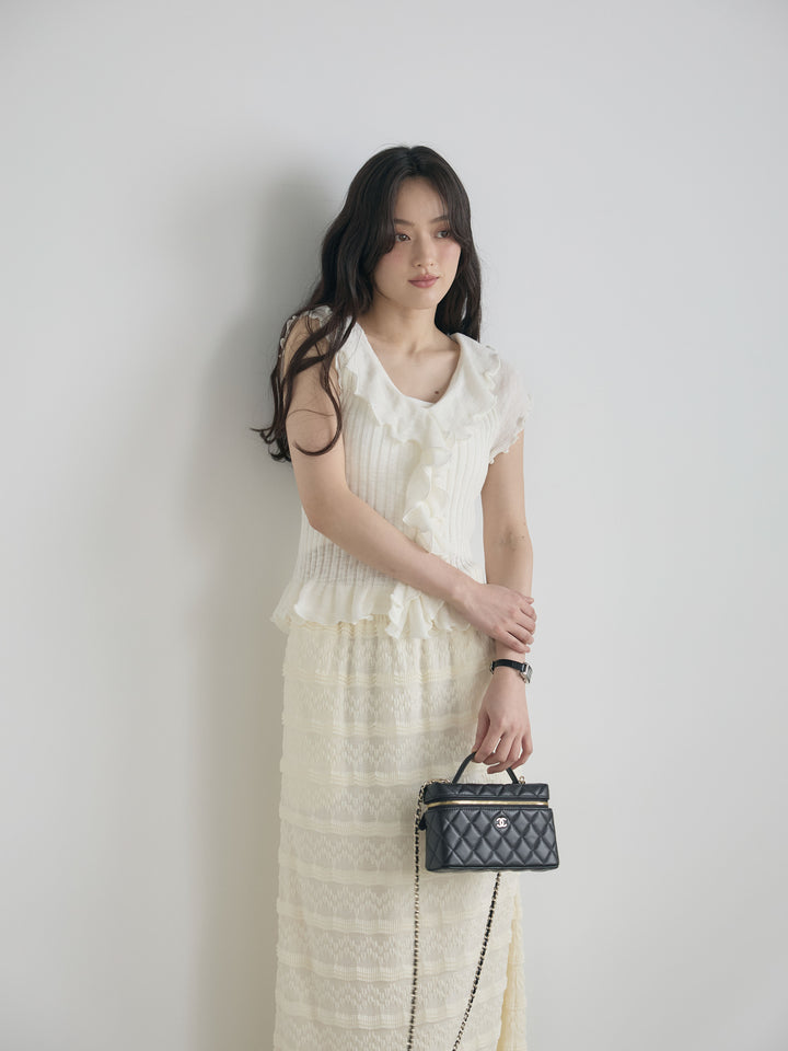 フレンチスリーブラッフルトップス