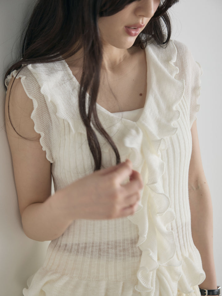 フレンチスリーブラッフルトップス