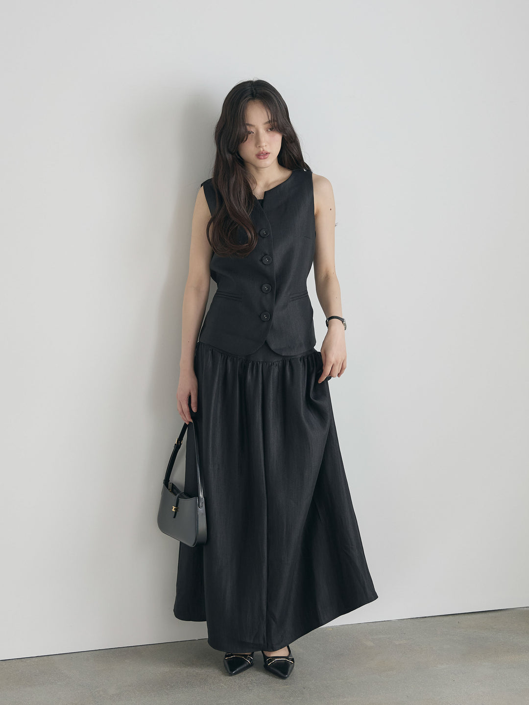 グロッシーベスト&フレアスカートSET UP