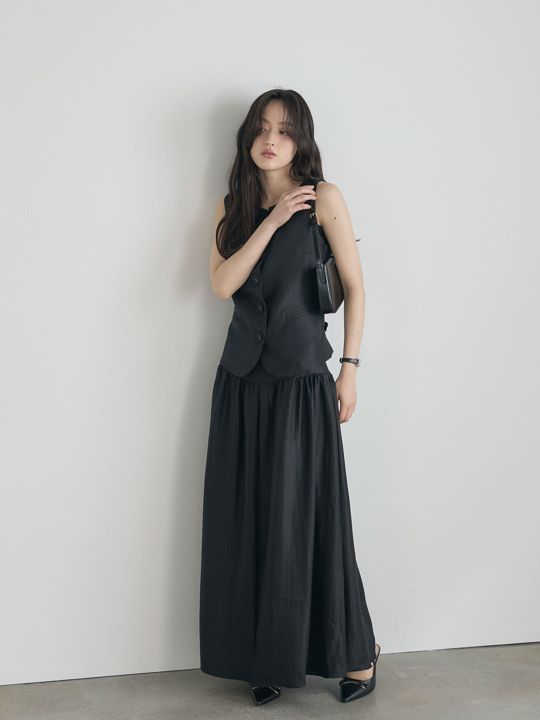 グロッシーベスト&フレアスカートSET UP