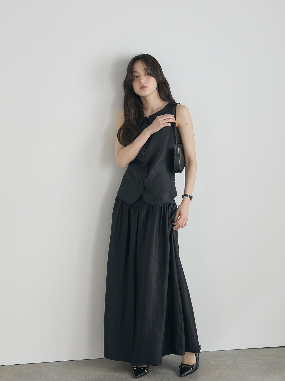 グロッシーベスト&フレアスカートSET UP